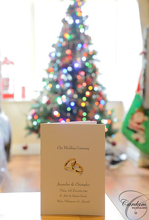 Wedding Mass booklet with Bokeh of Xmas tree